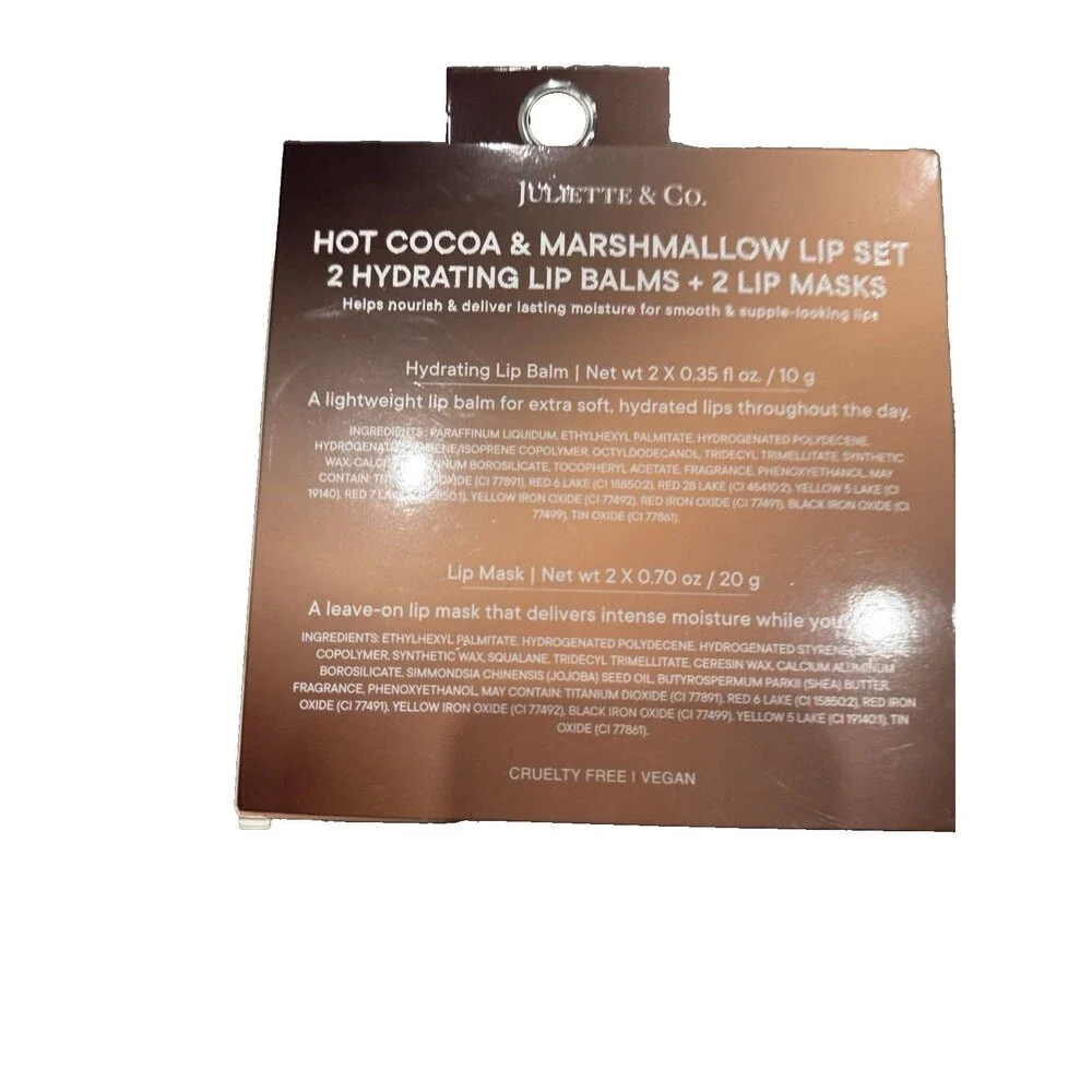 Juliette & Co Hot Cocoa & Marshmallow Lip Set 4 Pc  New